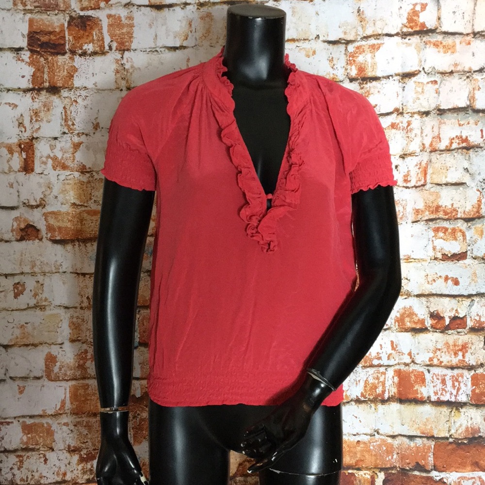 Joie Avery Smocked Blouse